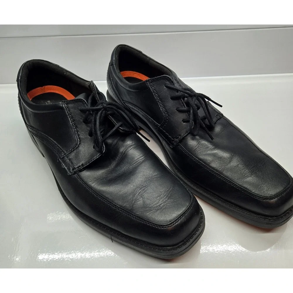 Rockport TruTech Mens Black Leather Square Toe Oxford Dress Shoes A13013 Size 15